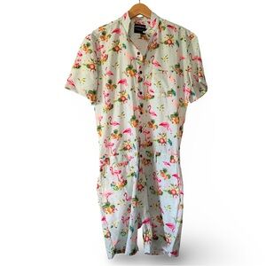 Romper Jack MENS Romper Jumpsuit Shorts SZ  M Floral / Flamingo Paradise Romper